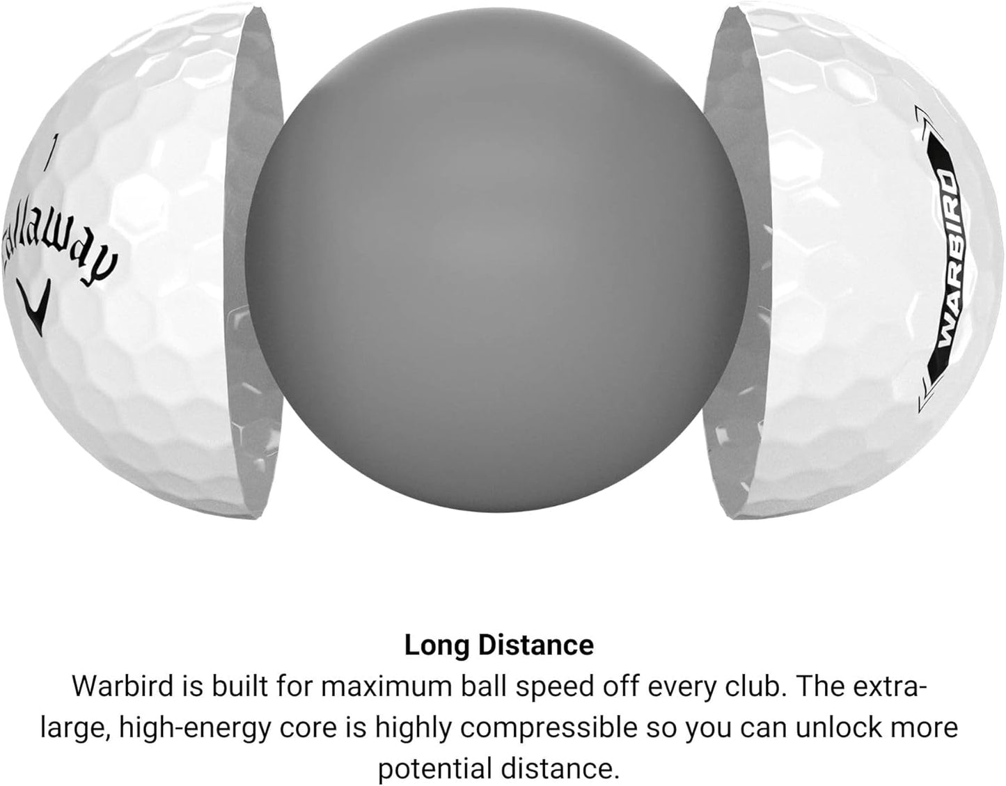 Callaway Warbird Golf Balls: Maximum Distance, High Speed, Enhanced Feel