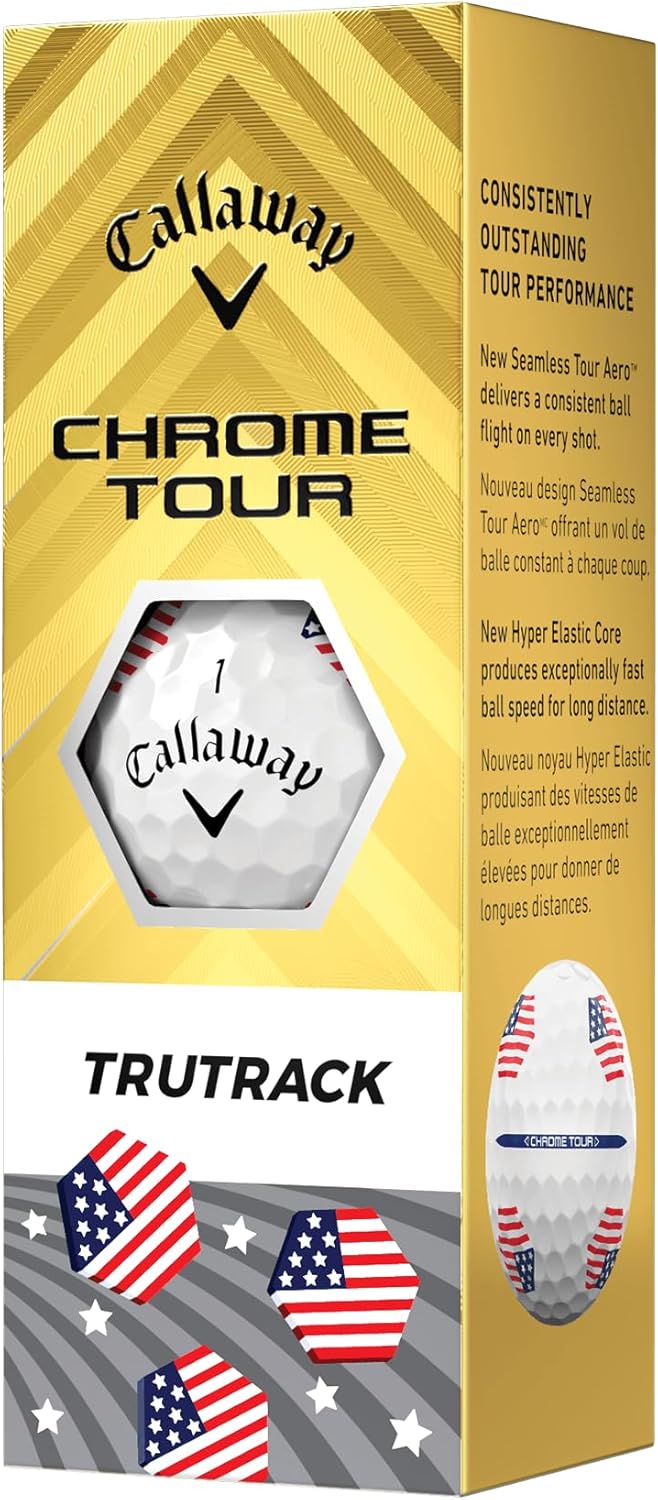 Callaway Chrome Tour Golf Balls: Hyper Fast Core, Triple Track Alignment, Tour Performance