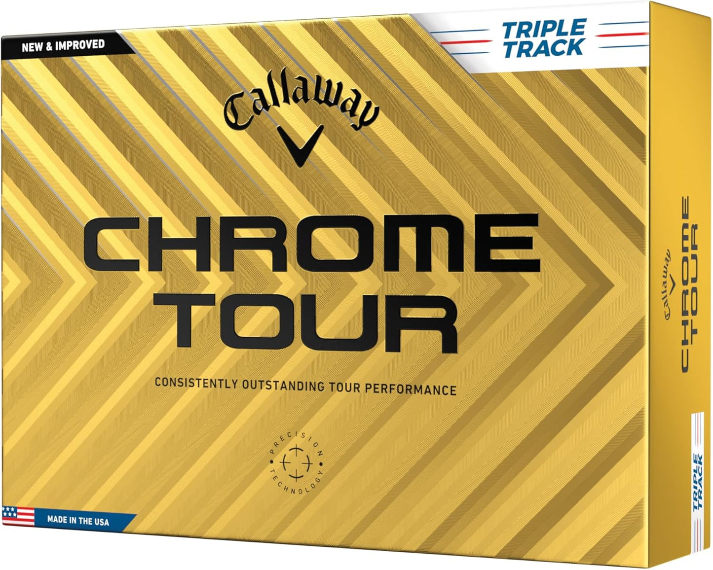 Callaway Chrome Tour Golf Balls: Hyper Fast Core, Triple Track Alignment, Tour Performance