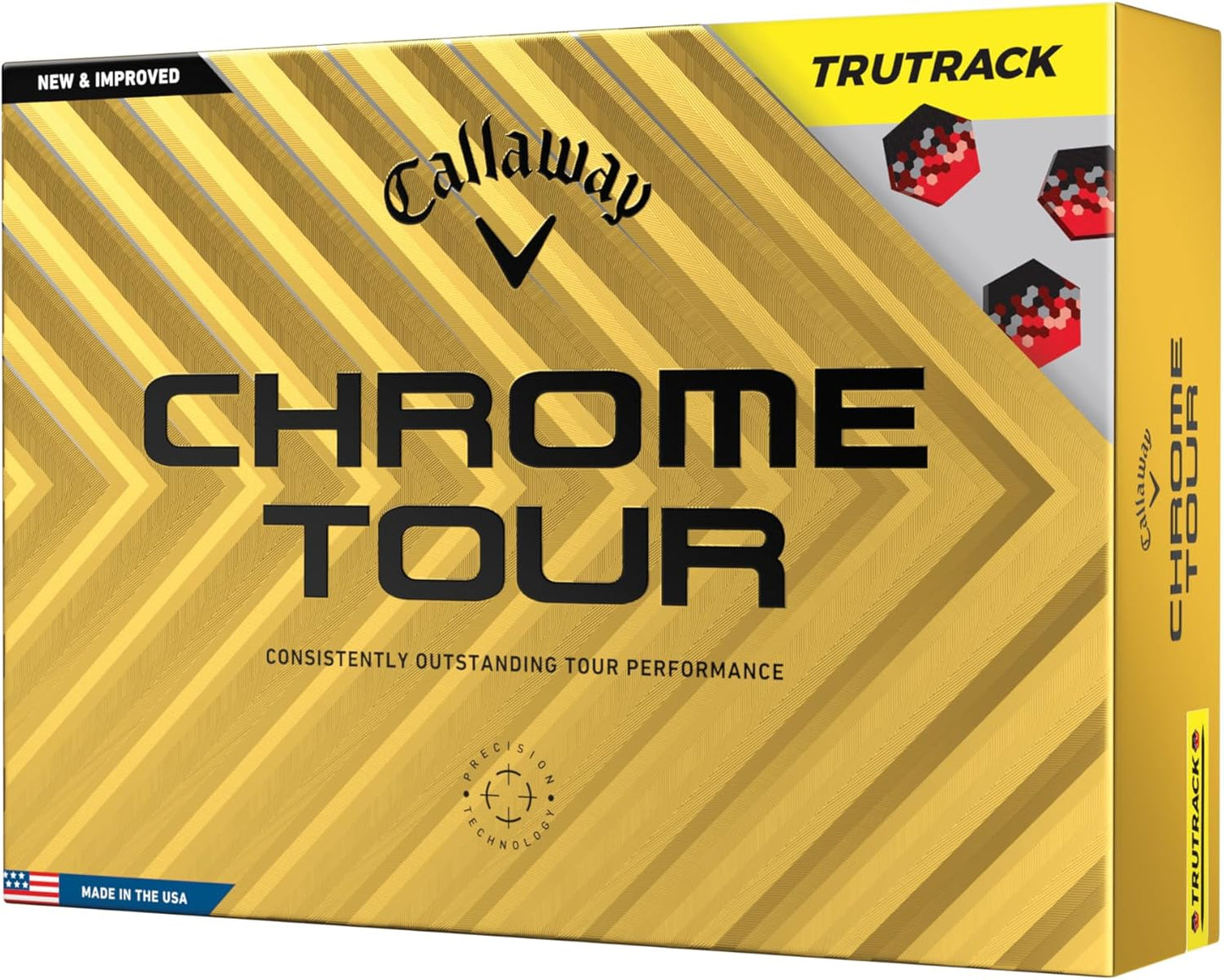 Callaway Chrome Tour Golf Balls: Hyper Fast Core, Triple Track Alignment, Tour Performance