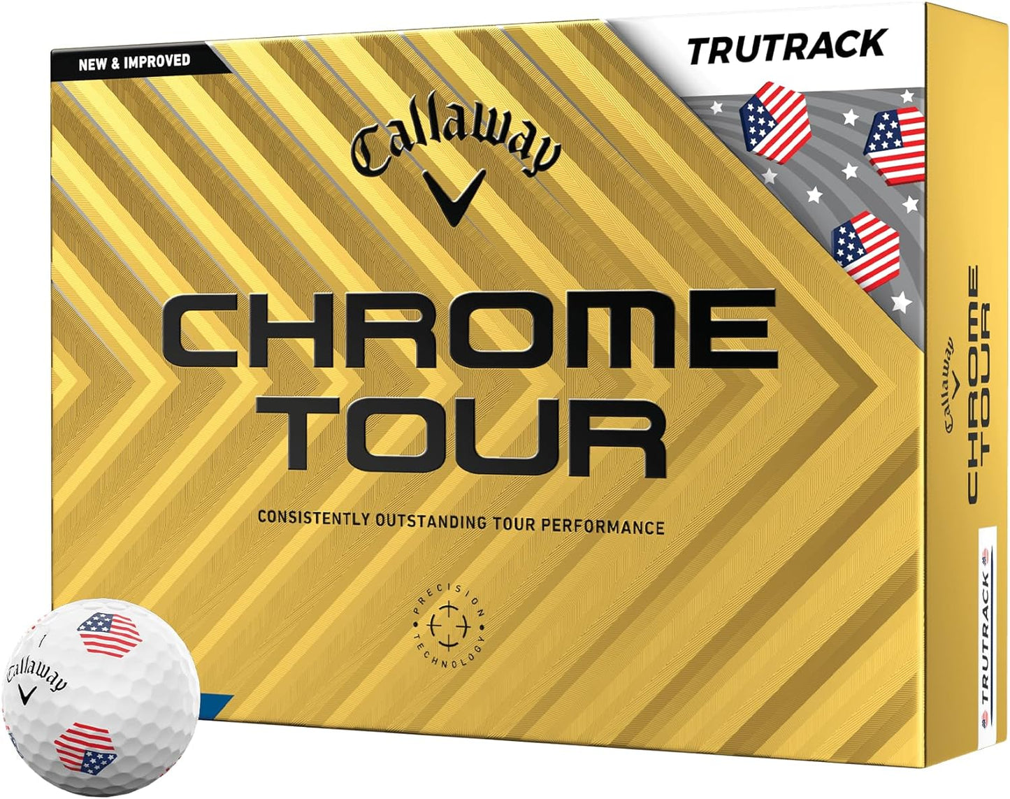 Callaway Chrome Tour Golf Balls: Hyper Fast Core, Triple Track Alignment, Tour Performance