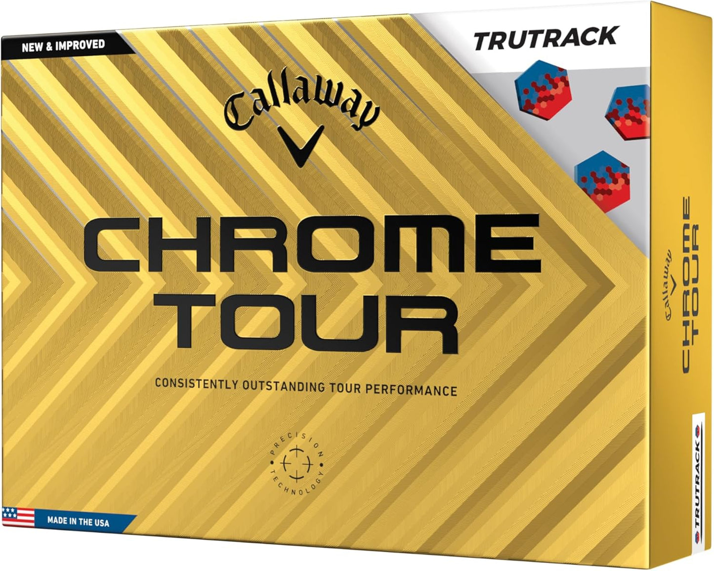 Callaway Chrome Tour Golf Balls: Hyper Fast Core, Triple Track Alignment, Tour Performance