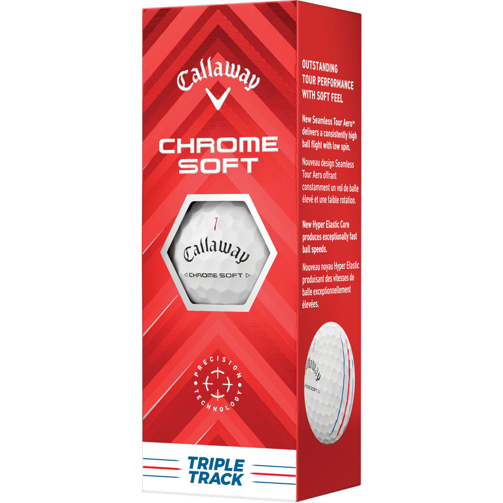 Callaway Chrome Soft Triple Track Golf Balls: Tour Quality, Distance, Spin, Soft Feel