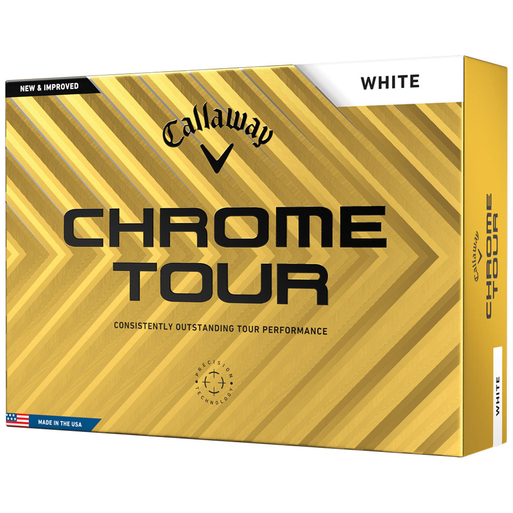Callaway Chrome Tour Golf Balls: Superior Distance, Soft Feel, 12-Pack White