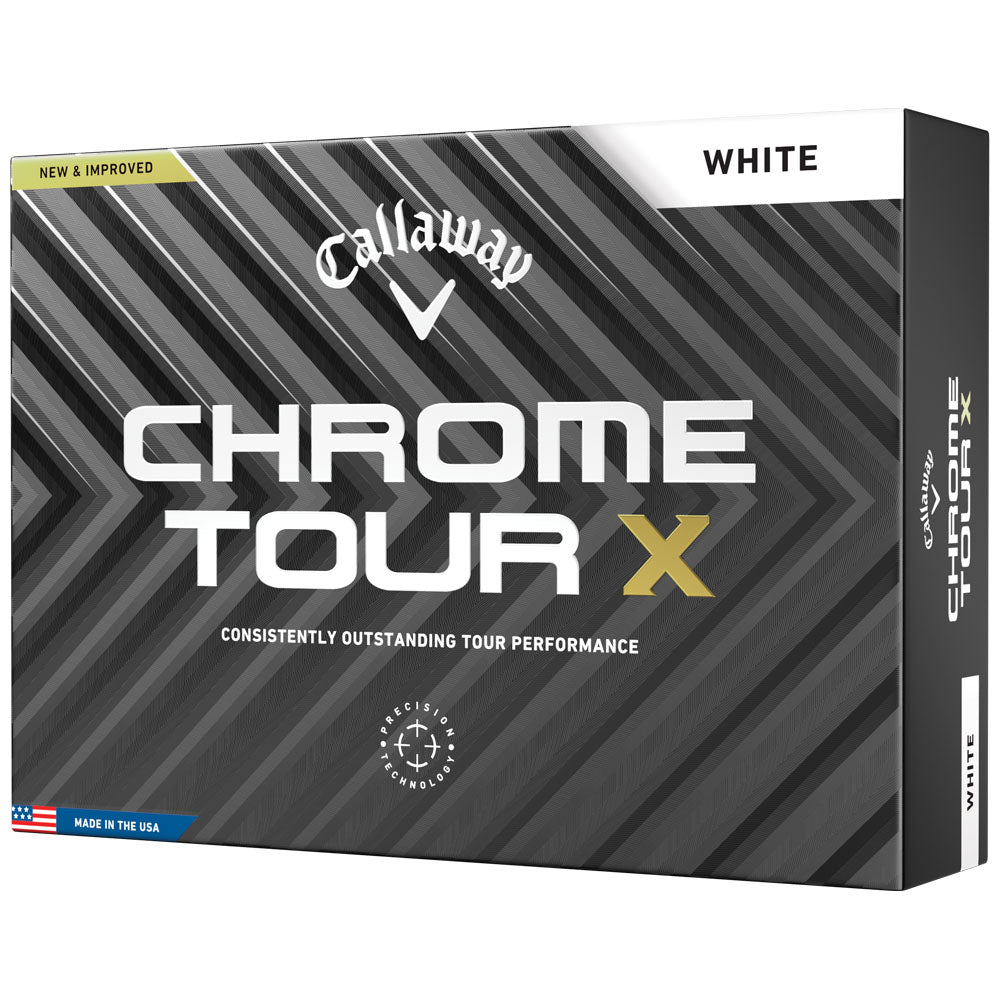 Callaway Chrome Tour X Golf Balls: White, 12-Pack, Optimal Speed & Control