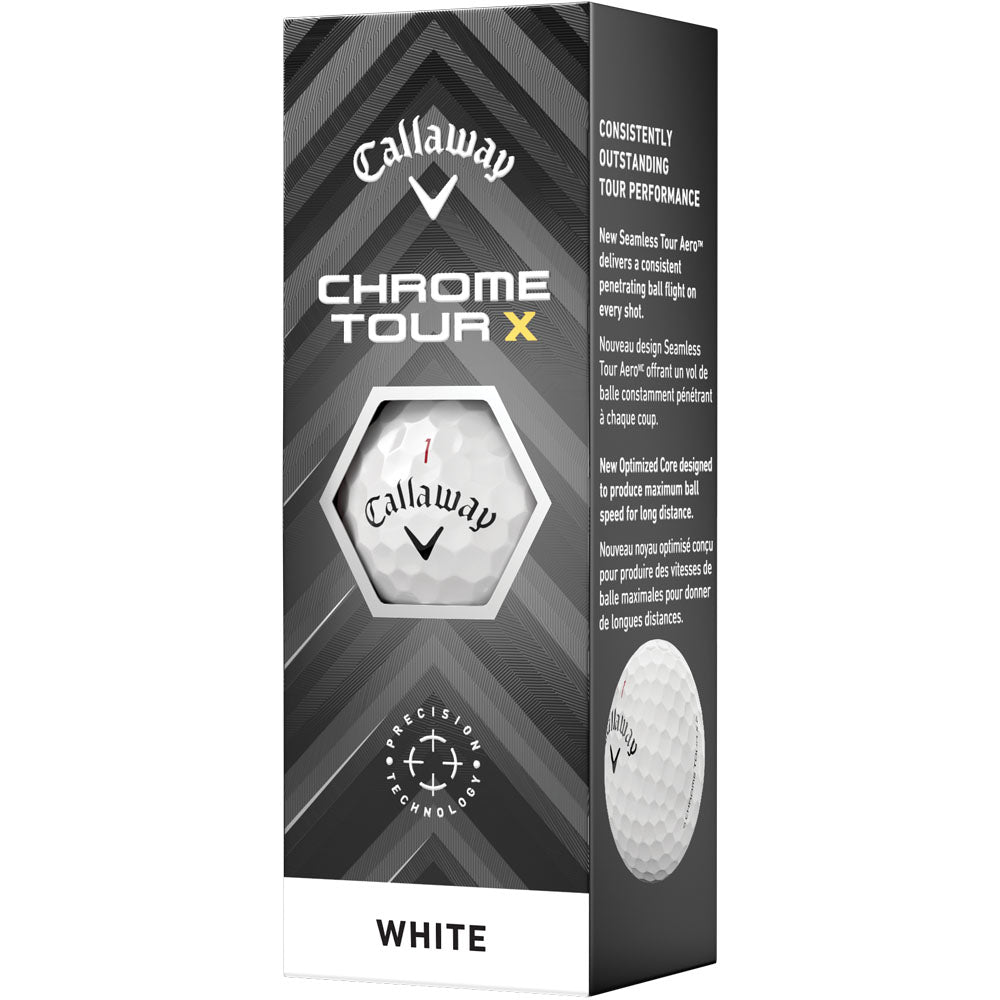 Callaway Chrome Tour X Golf Balls: White, 12-Pack, Optimal Speed & Control