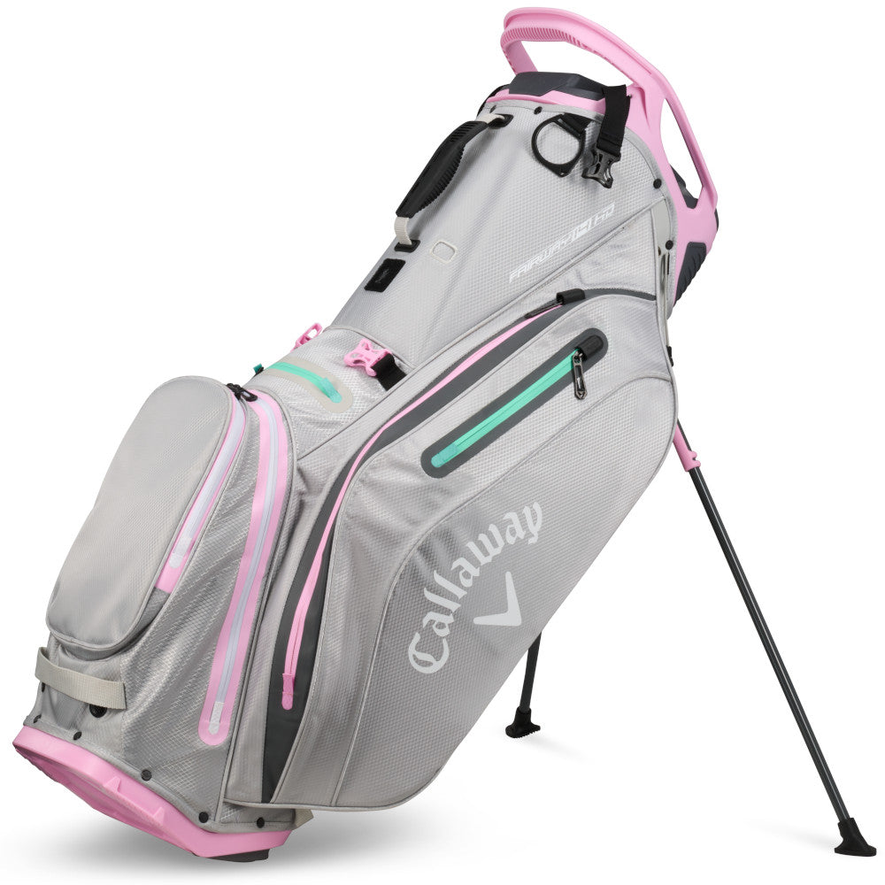 Fairway 14 HD Waterproof Stand Bag - Grey/Pink
