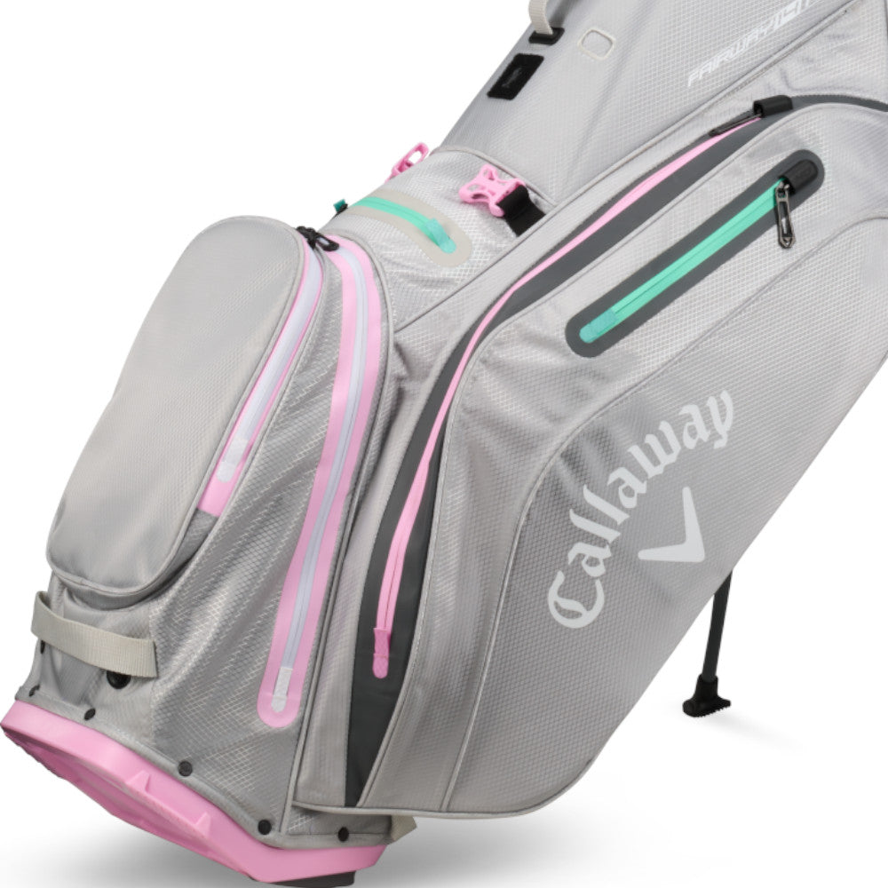 Fairway 14 HD Waterproof Stand Bag - Grey/Pink
