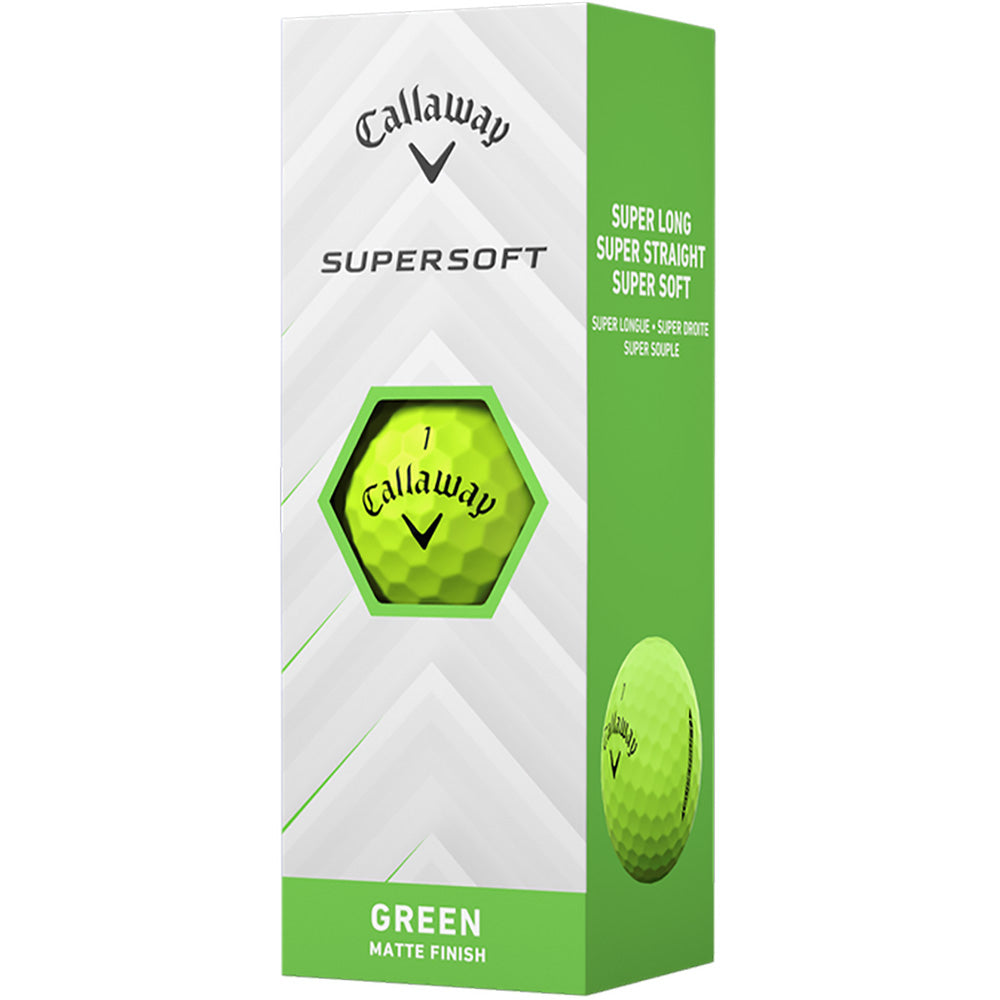 Callaway Supersoft Matte Green Golf Balls: Enhanced Distance, Soft Feel, 12-Pack