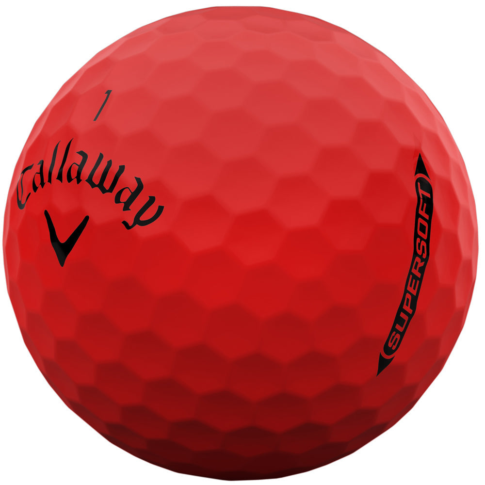 Callaway Supersoft Golf Balls, Matte Red, Long Distance, Soft Feel, 12-Pack