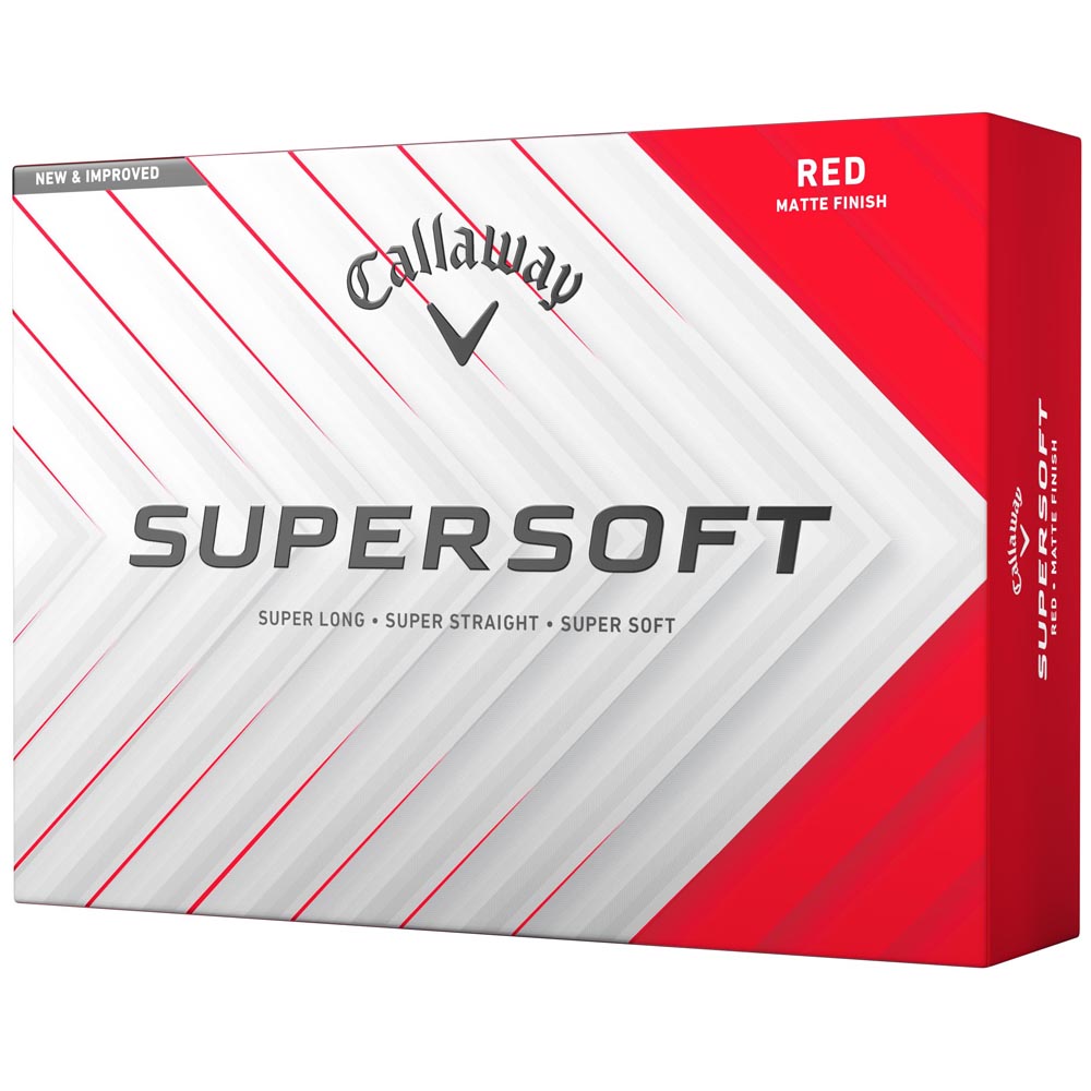Callaway Supersoft Golf Balls, Matte Red, Long Distance, Soft Feel, 12-Pack