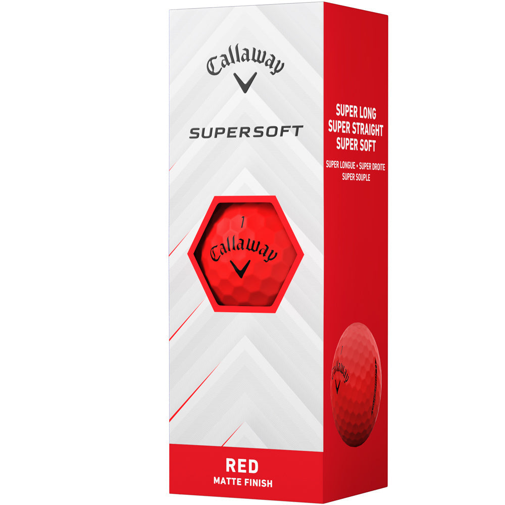 Callaway Supersoft Golf Balls, Matte Red, Long Distance, Soft Feel, 12-Pack