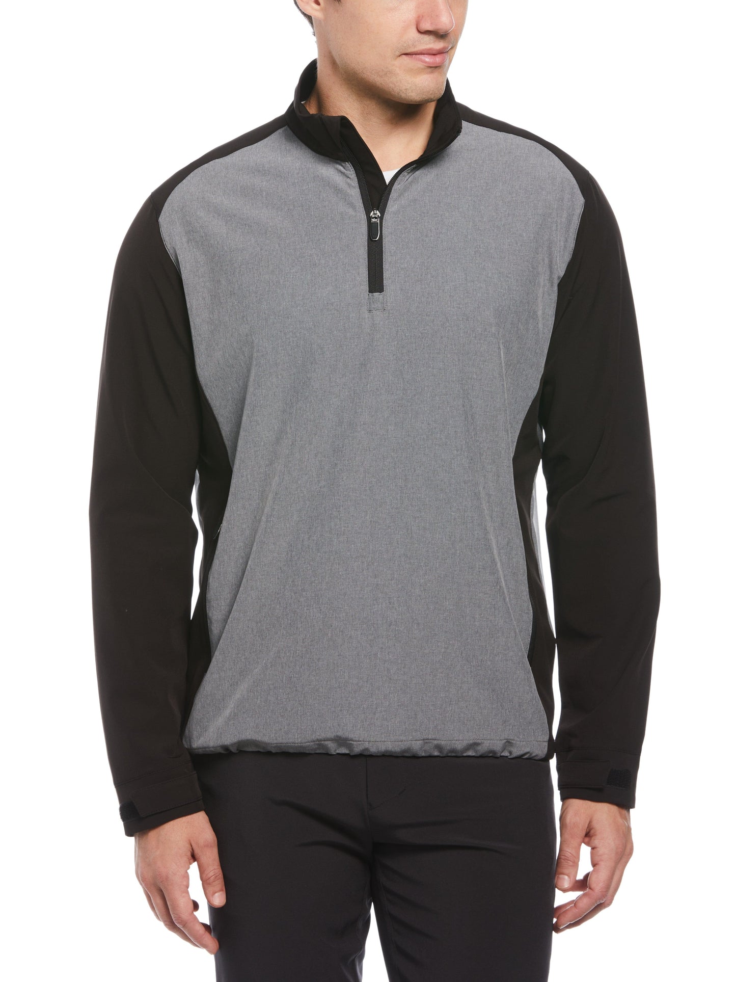 Mens Heathered Block Quarter Zip Golf Jacket