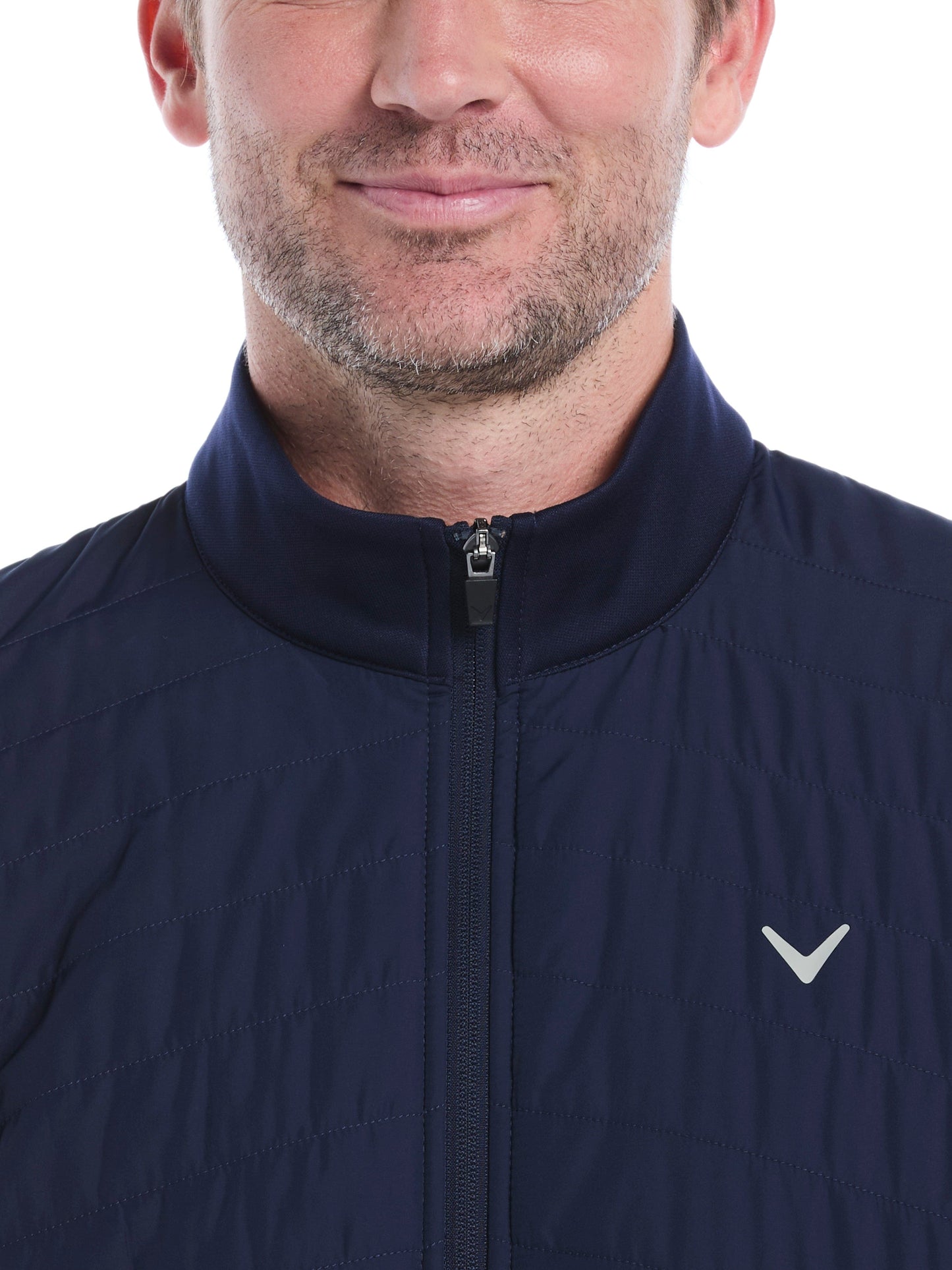 Mens Quilted Puffer Full Zip Golf Jacket
