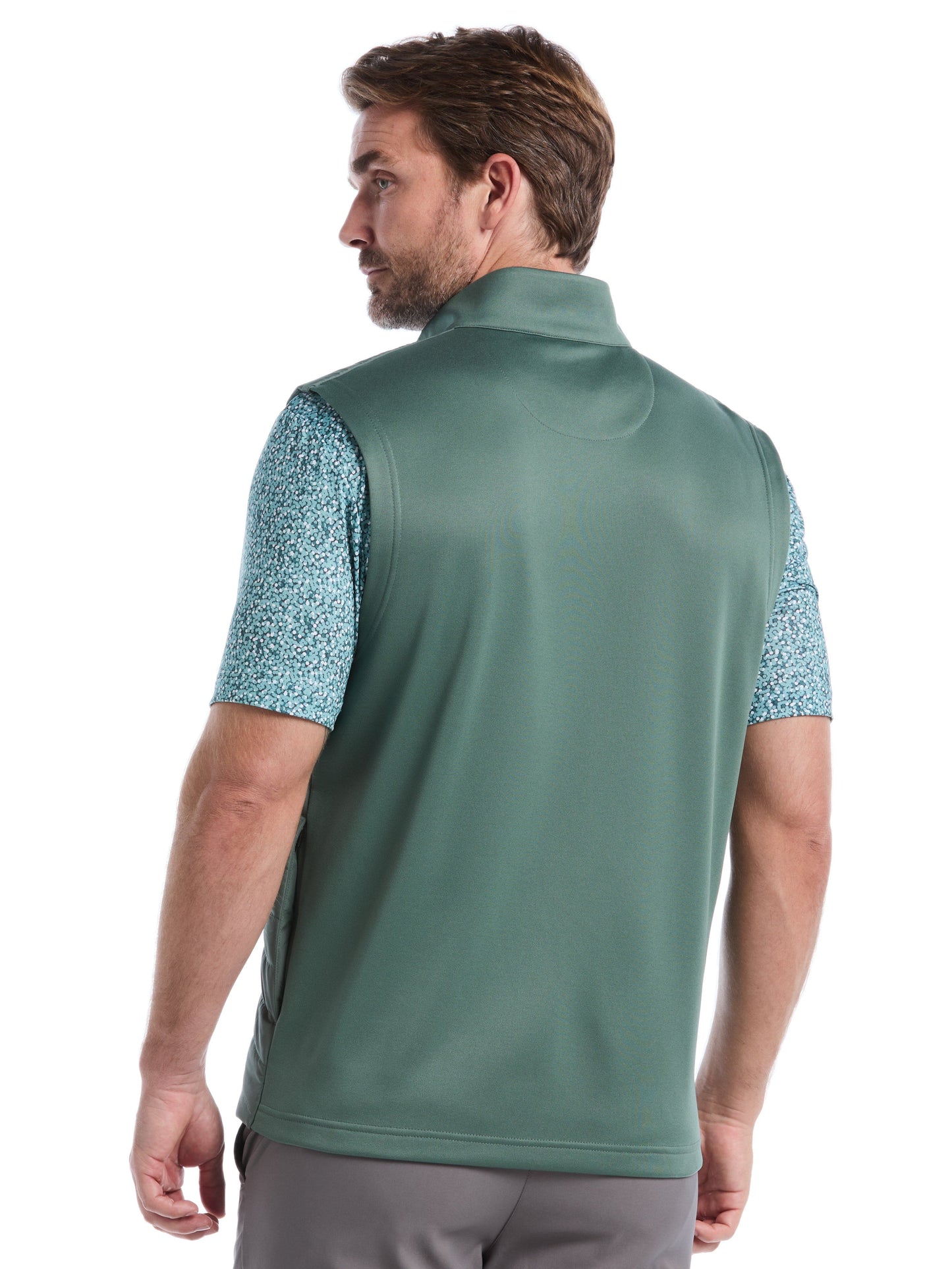 Mens Quilted Puffer Full Zip Golf Vest