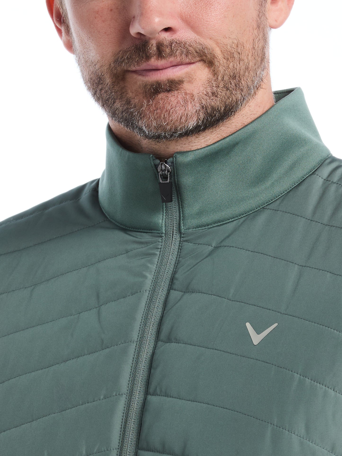 Mens Quilted Puffer Full Zip Golf Vest