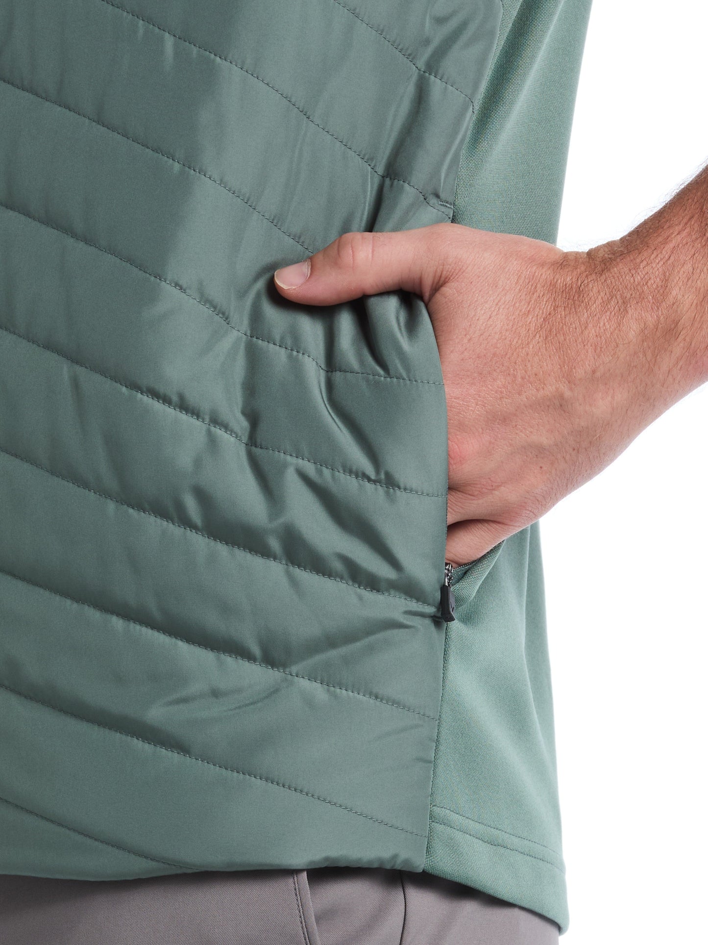 Mens Quilted Puffer Full Zip Golf Vest