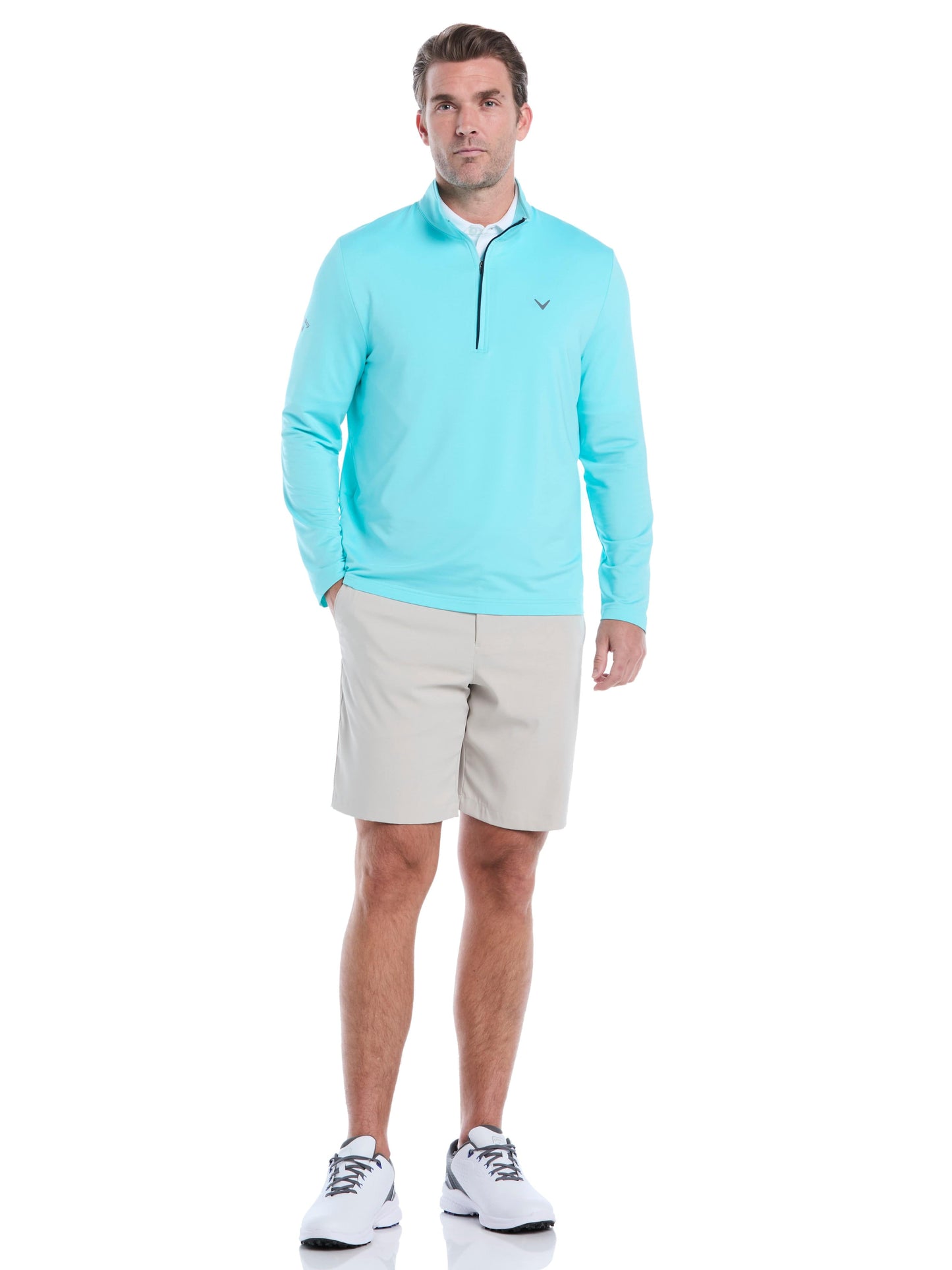 Mens Solid Sun 1/4 Zip Pullover