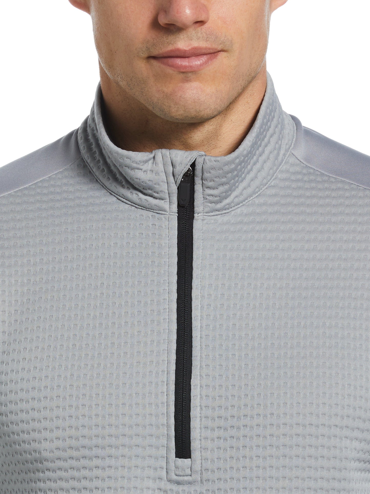 Mens Textured 1/4 Zip Golf Pullover