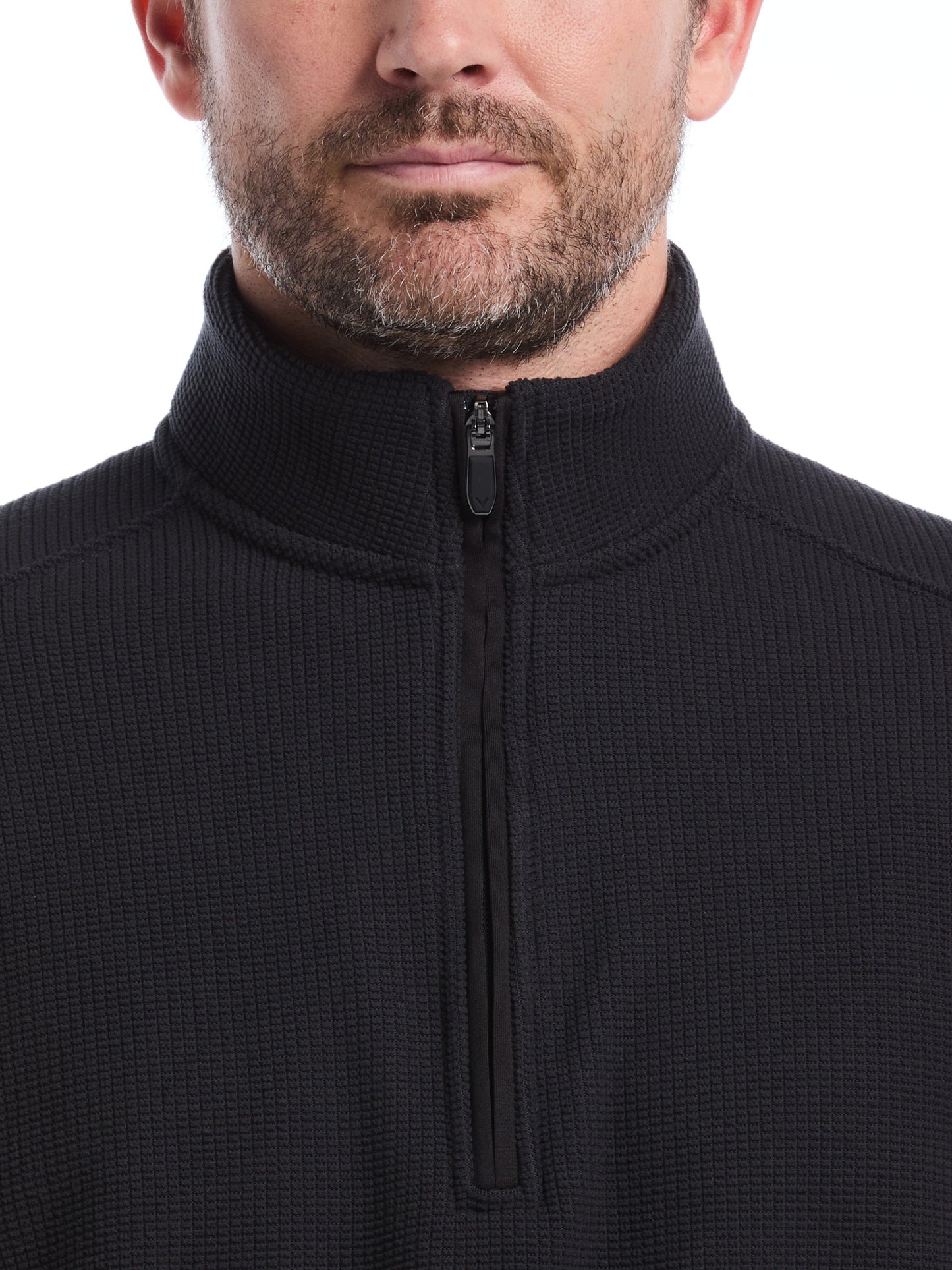 Mens Waffle 1/4 Zip Long Sleeve