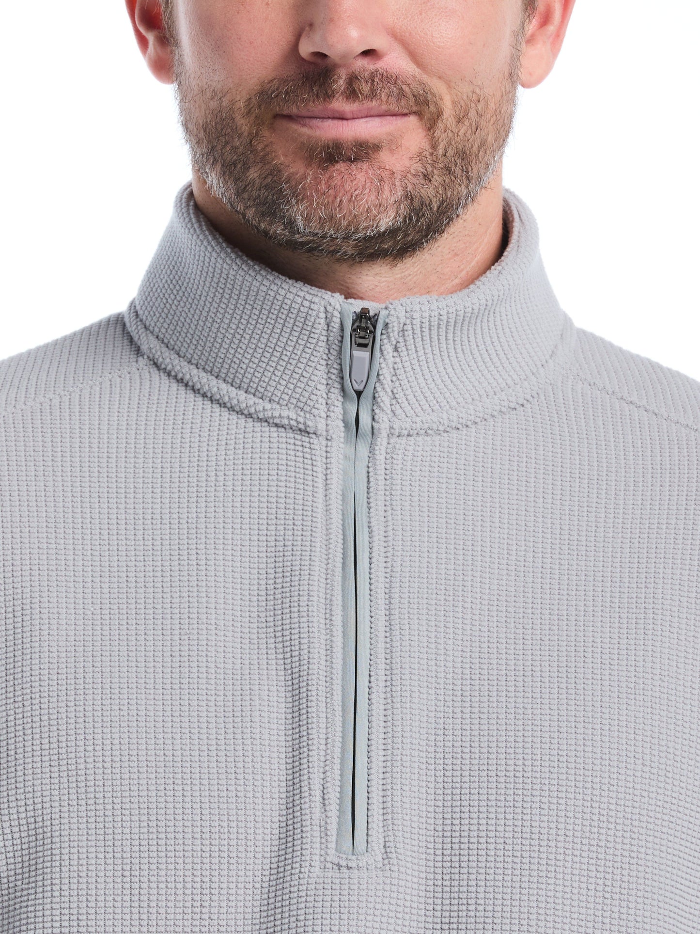 Mens Waffle 1/4 Zip Long Sleeve
