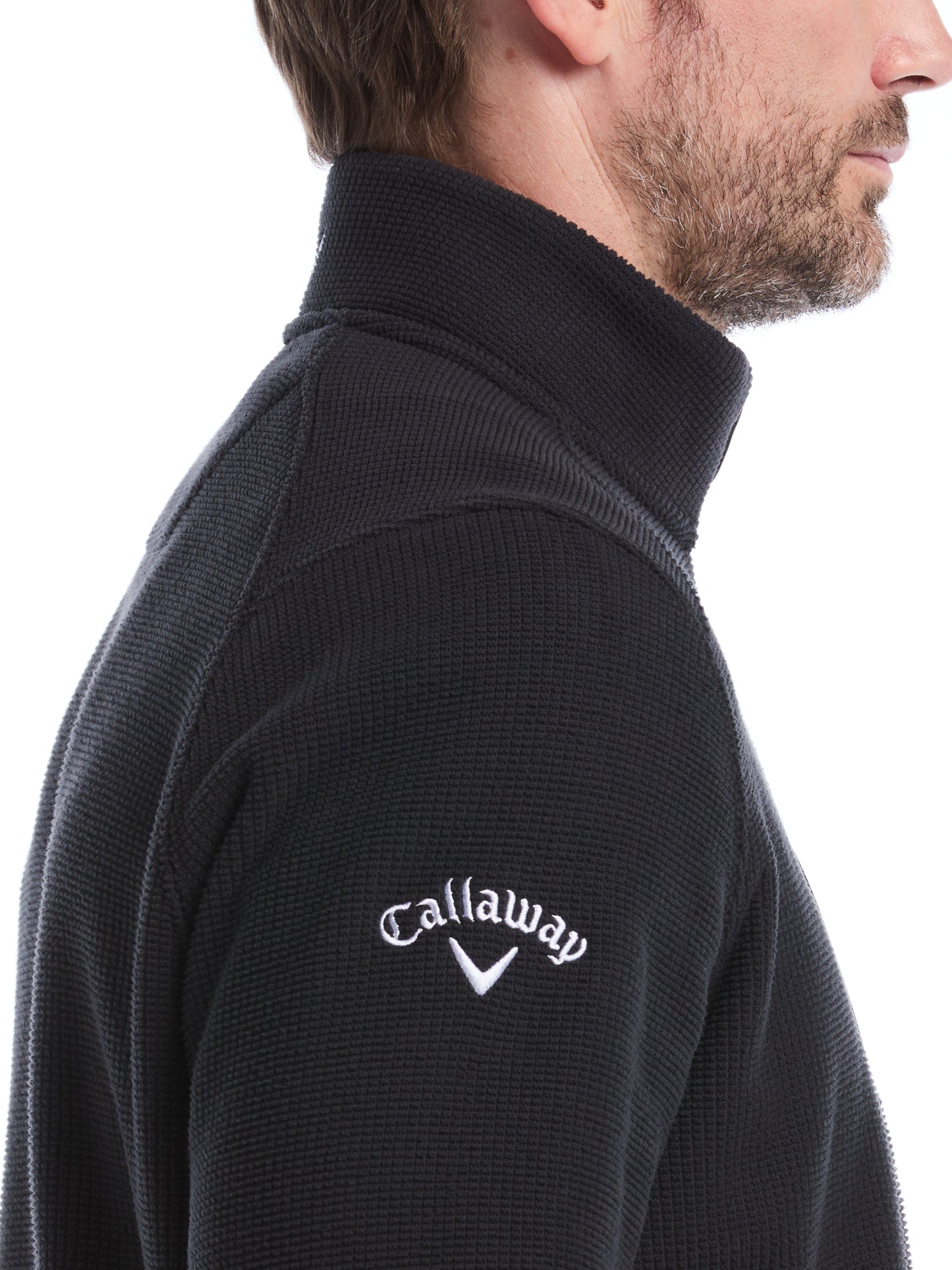 Mens Waffle 1/4 Zip Long Sleeve