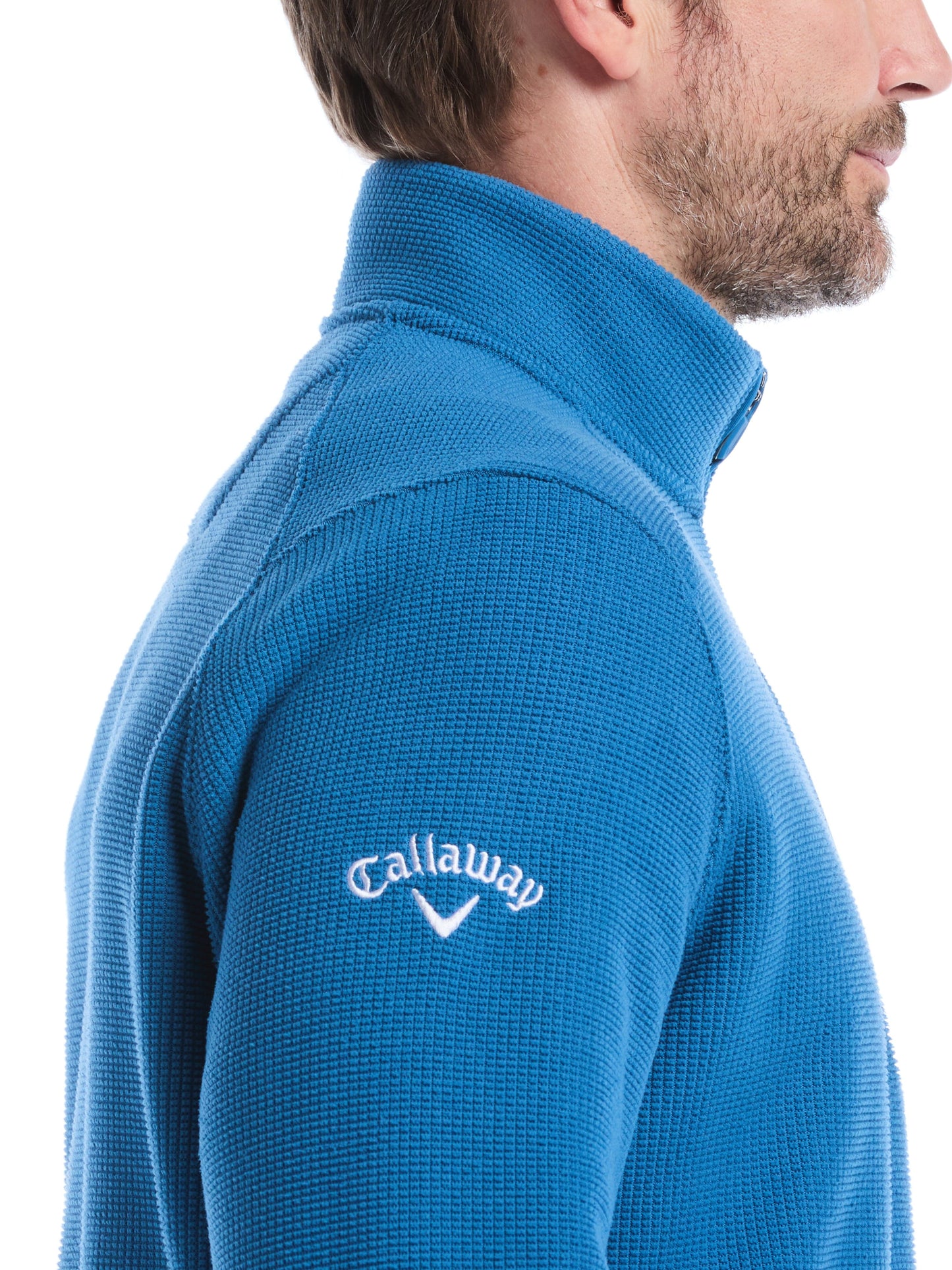 Mens Waffle 1/4 Zip Long Sleeve