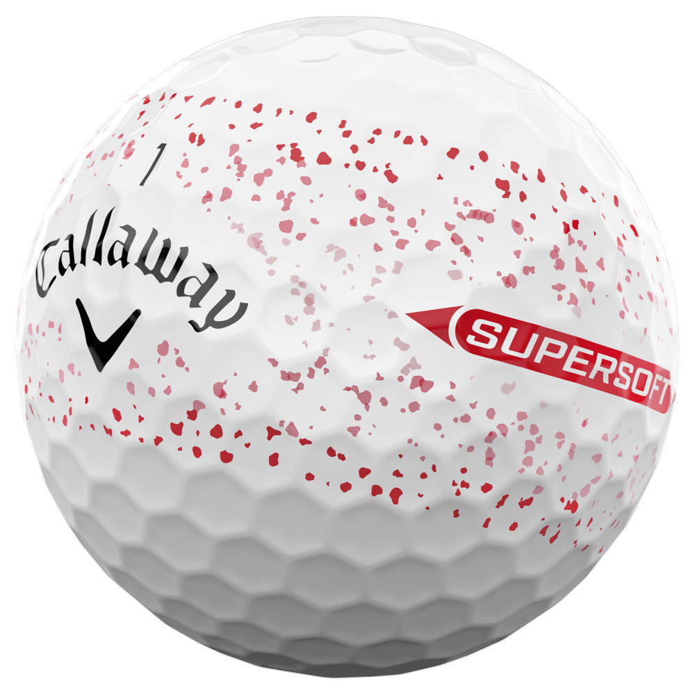Callaway Supersoft Red Splatter Golf Balls: 12-Pack for Distance & Feel