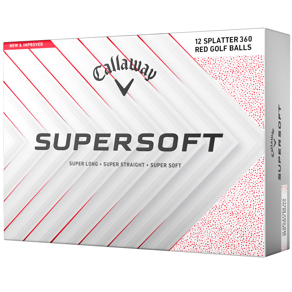 Callaway Supersoft Red Splatter Golf Balls: 12-Pack for Distance & Feel