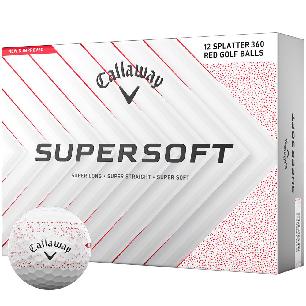 Callaway Supersoft Red Splatter Golf Balls: 12-Pack for Distance & Feel