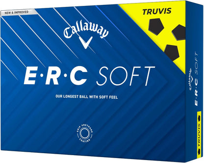 Callaway ERC Soft Truvis Yellow Golf Balls 12-Pack: Max Distance, Soft Feel, Control