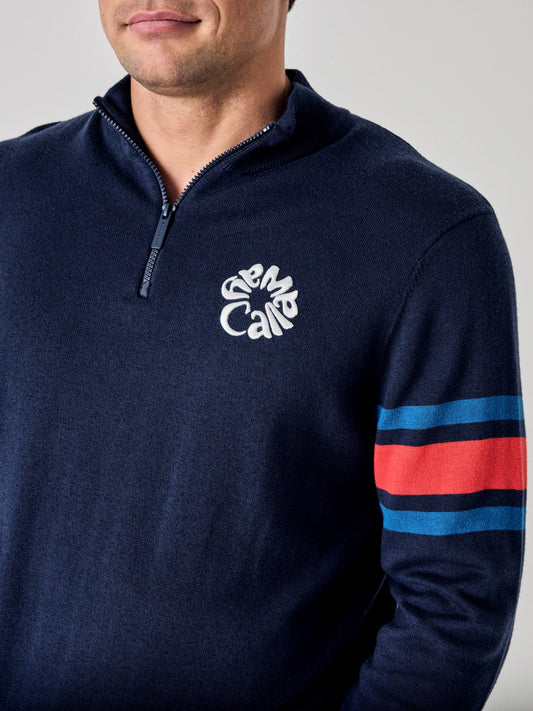 Legacy Collection™ Mens Triple Track Blocked Sleeve 1/4 Zip Golf Sweater