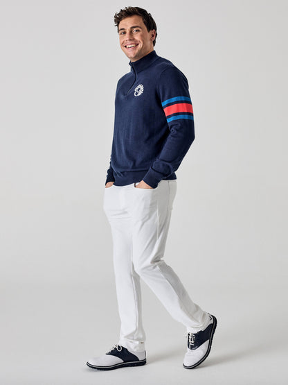 Legacy Collection™ Mens Triple Track Blocked Sleeve 1/4 Zip Golf Sweater