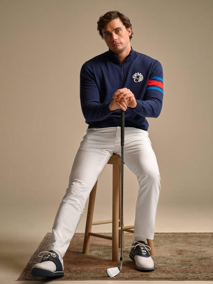 Legacy Collection™ Mens Triple Track Blocked Sleeve 1/4 Zip Golf Sweater