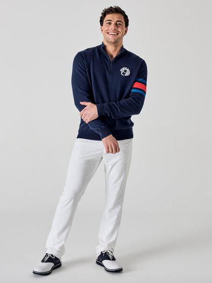 Legacy Collection™ Mens Triple Track Blocked Sleeve 1/4 Zip Golf Sweater