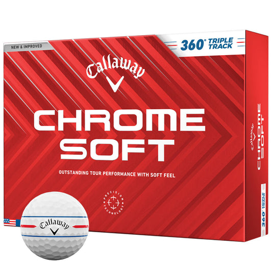 Callaway Chrome Soft 360 Triple Track Golf Balls - Enhanced Performance 12-Pack