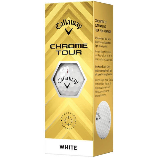 Callaway Chrome Tour Golf Balls: Hyper Fast Core, Seamless Aero, Tour Urethane Cover