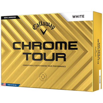 Callaway Chrome Tour Golf Balls: Superior Distance, Soft Feel, 12-Pack White