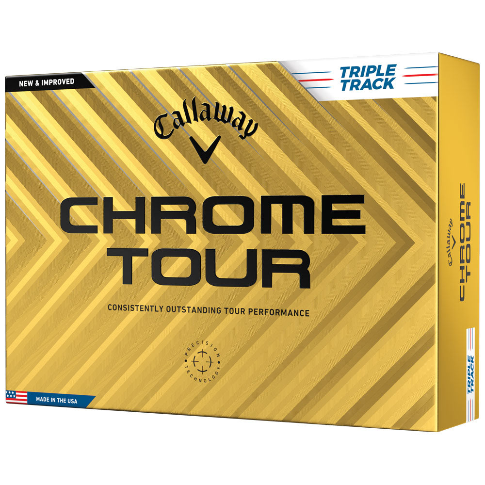 Callaway Chrome Tour Triple Track Golf Balls: Enhanced Distance, Feel, Alignment, 12-Pack