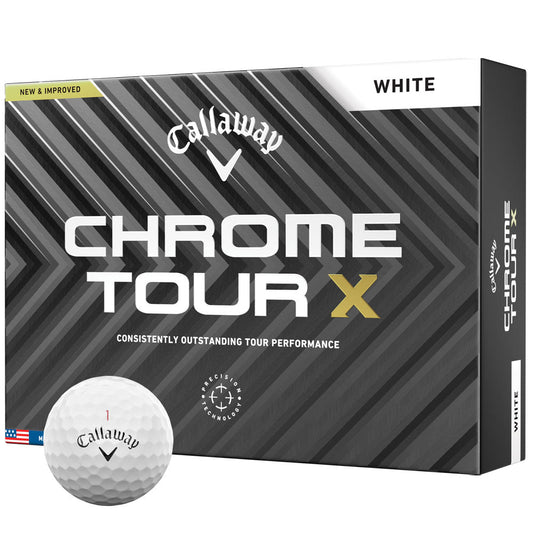 Callaway Chrome Tour X Golf Balls: White, 12-Pack, Optimal Speed & Control