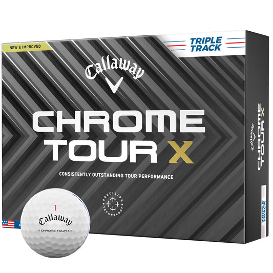 Callaway Chrome Tour X Triple Track Golf Balls 12-Pack: Speed, Control, Alignment
