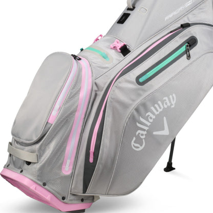 Fairway 14 HD Waterproof Stand Bag - Grey/Pink
