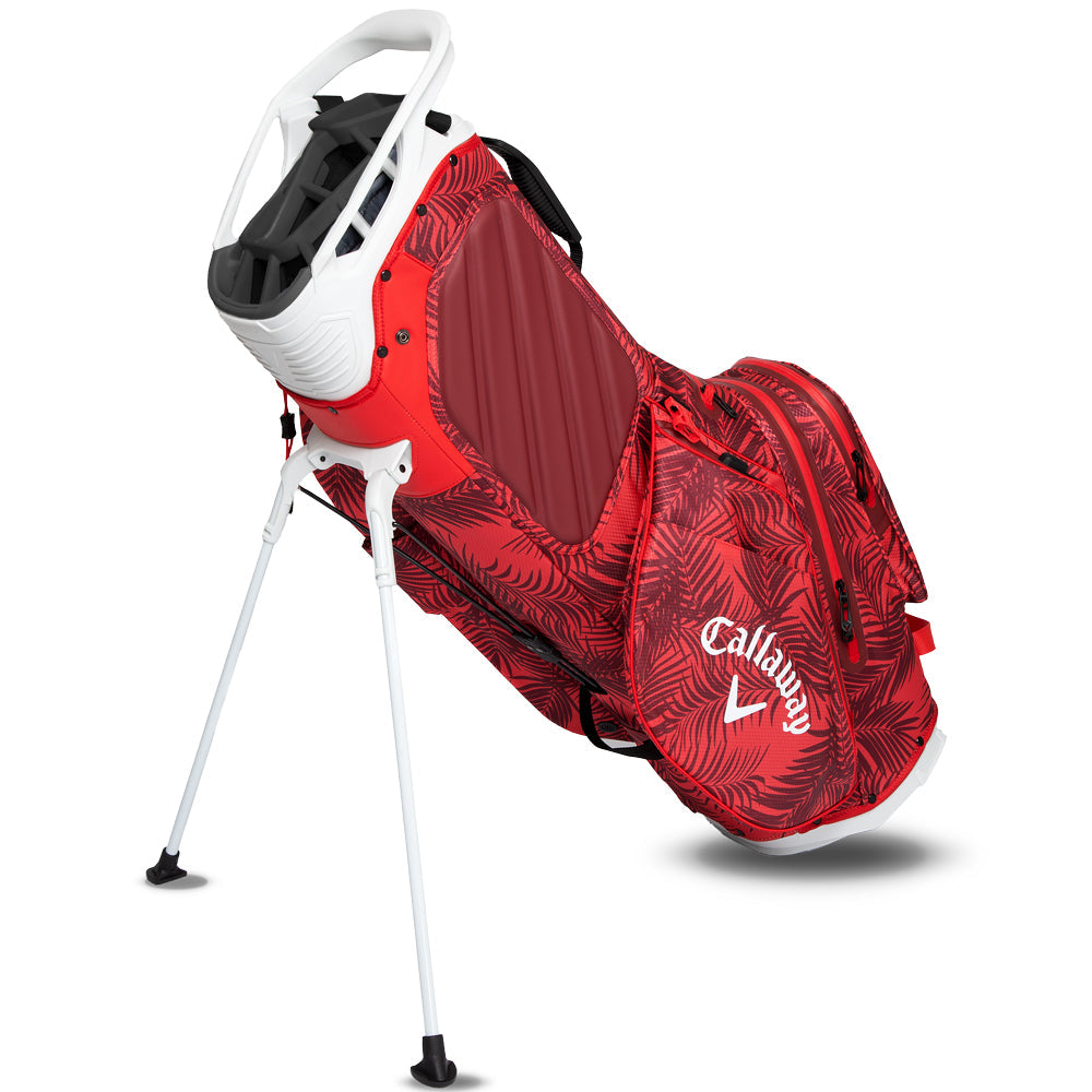Fairway 14 HD Waterproof Stand Bag - Red Palms/Light Grey