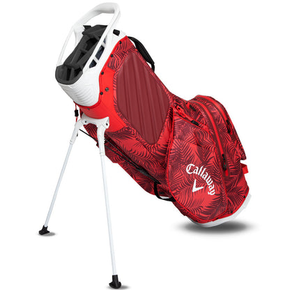 Fairway 14 HD Waterproof Stand Bag - Red Palms/Light Grey