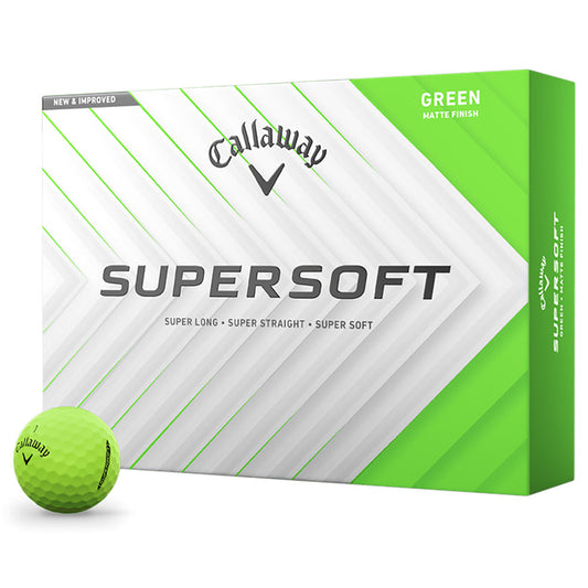 Callaway Supersoft Matte Green Golf Balls: Enhanced Distance, Soft Feel, 12-Pack