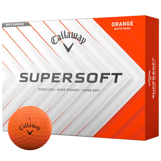 Callaway Supersoft Matte Orange Golf Balls: Distance, Super Soft Feel, Green Control