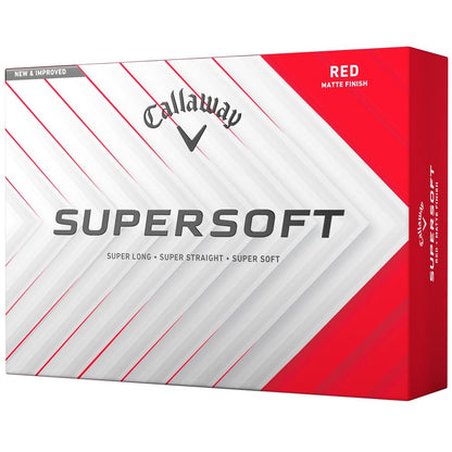 Callaway Supersoft Golf Balls, Matte Red, Long Distance, Soft Feel, 12-Pack
