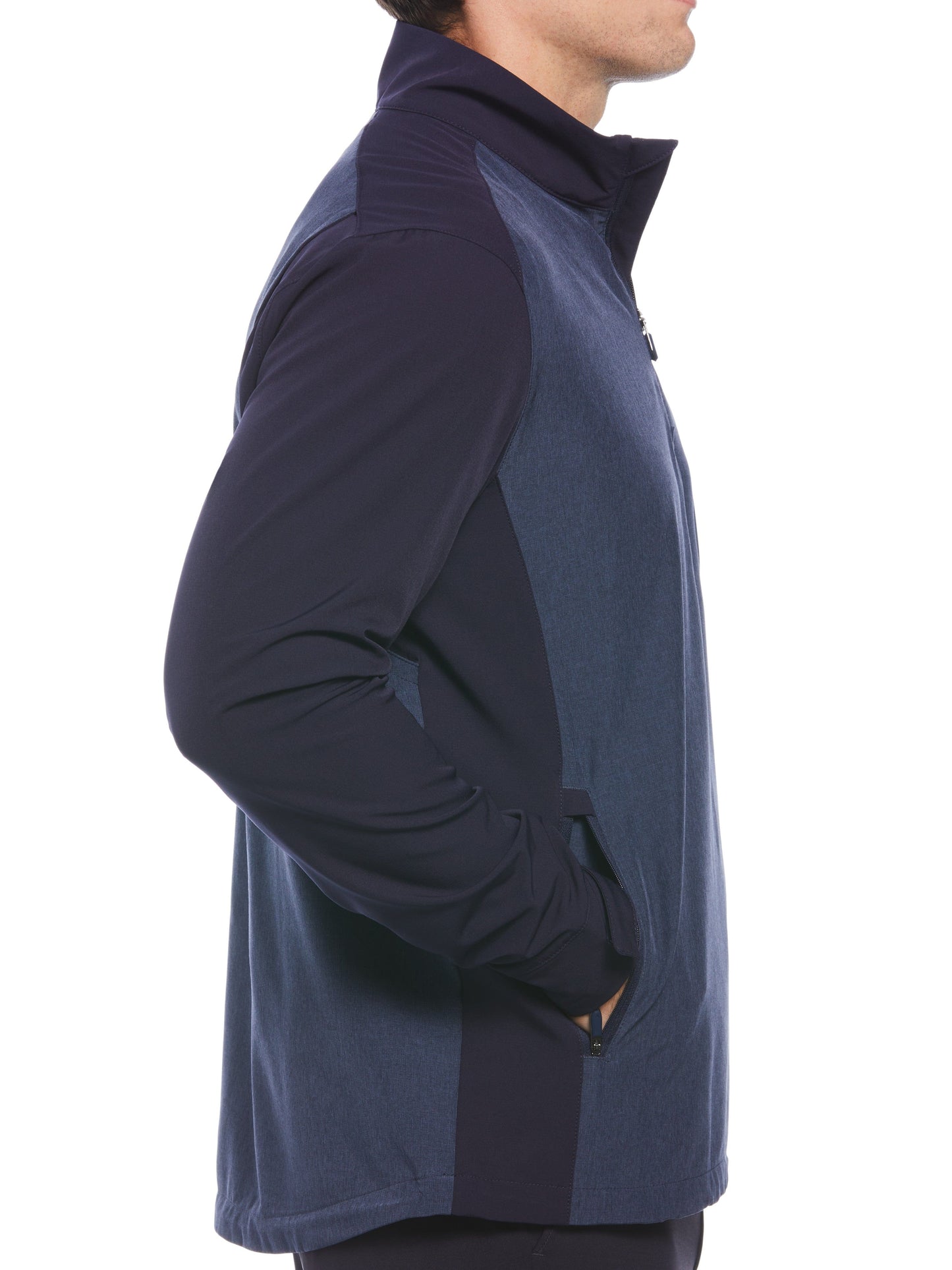 Heathered Block Quarter Zip Golf Jacket