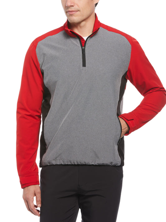 Heathered Block Quarter Zip Golf Jacket