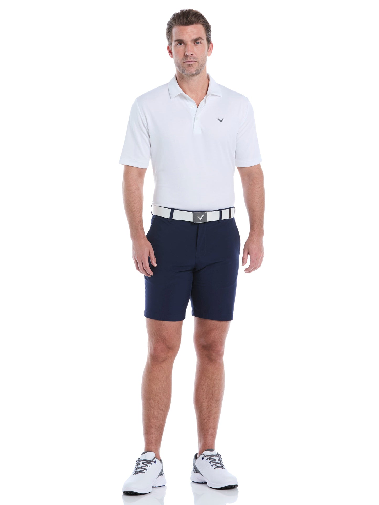 Mens 9" Flat Front Solid Golf Short